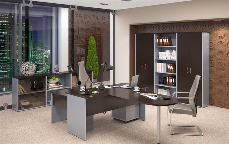 Набор мебели в офис IMAGO три стола, 2 шкафа, стеллаж, тумба в Курске - изображение 3